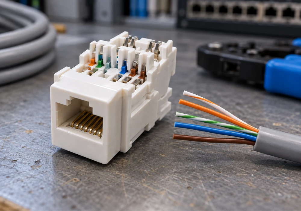 رنگ بندی سیم های داخلی کیستون شبکه و استاندارد T568A و T568B