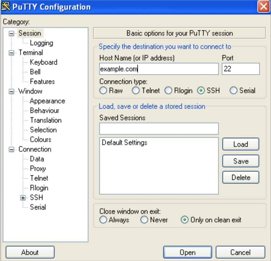 مرحله اول وصل کردن سوئیچ به PUTTY