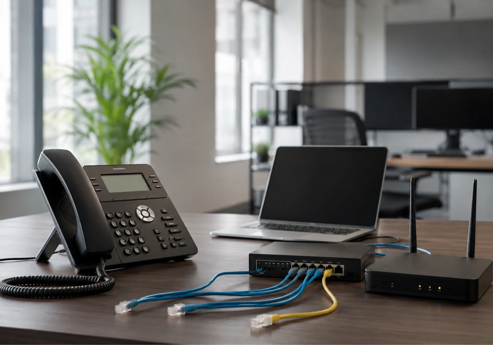 آموزش راه اندازی VoIP با تلفن IP و تجهیزات شبکه در محیط اداری