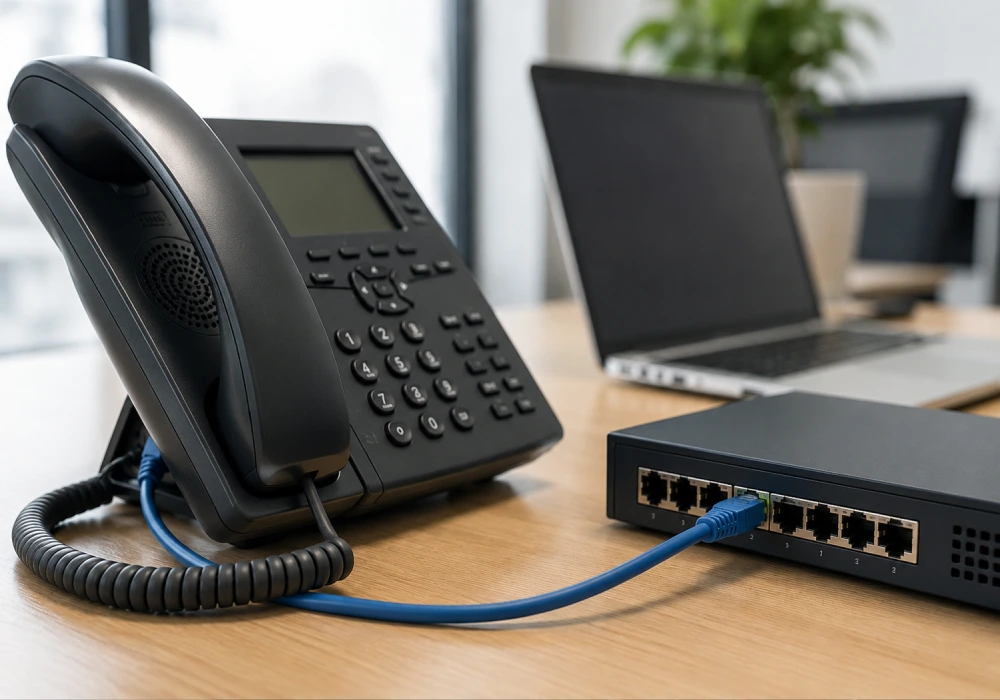 اتصال تلفن IP به شبکه برای تنظیم داخلی های ویپ اتصال تلفن IP به شبکه برای تنظیم داخلی های ویپ