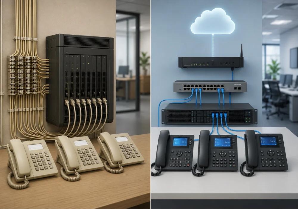 مقایسه ساختار VoIP و سانترال سنتی مقایسه ساختار VoIP و سانترال سنتی