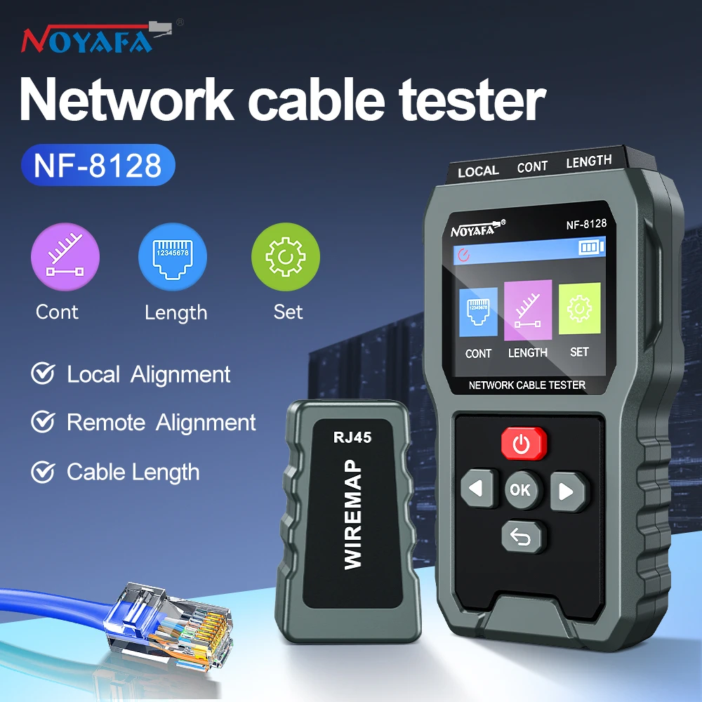 تستر کابل شبکه نویافا مدل NF-8128 به همراه ریموت