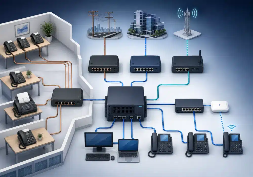 کاربرد گیت وی ویپ کاربرد گیت وی ویپ برای اتصال خطوط و تجهیزات تلفنی سازمان به IP-PBX