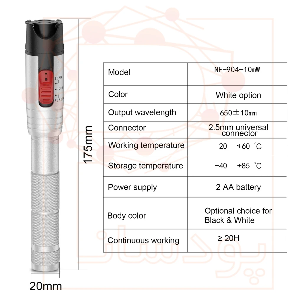 قلم لیزری فیبر نوری نویافا مدل NF-904 توان 10mW (Noyafa NF-904 Visual Fault Locator)